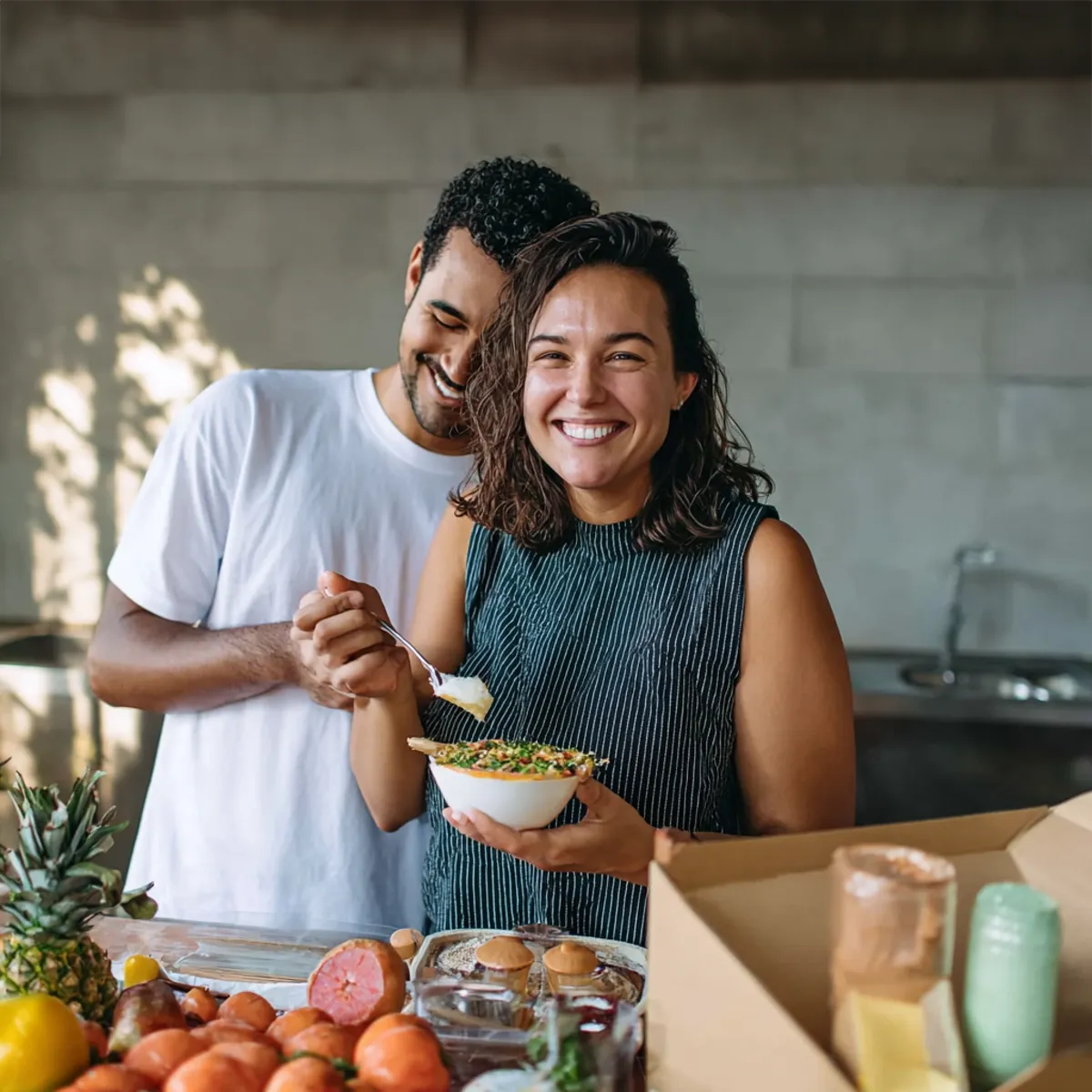 Digbi members preparing a fresh meal at home